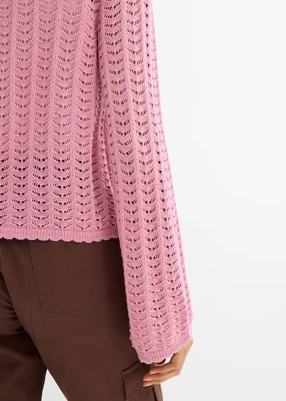 Gilet en maille ajour&eacute;e, bonprix