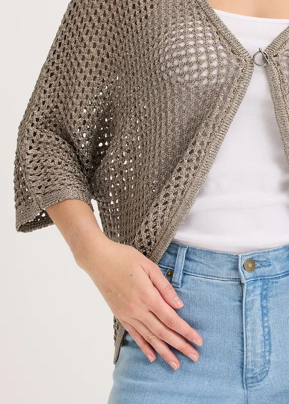 Gilet en maille ajour&eacute;e, bonprix