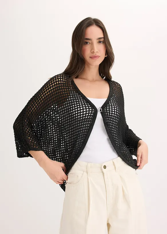 Gilet en maille ajour&eacute;e, bonprix