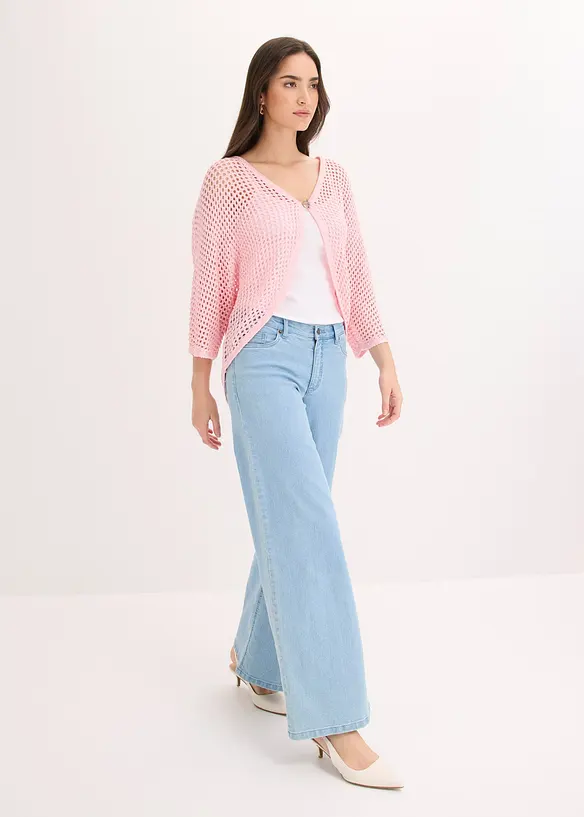 Gilet en maille ajour&eacute;e, bonprix