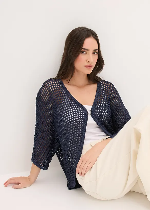 Gilet en maille ajour&eacute;e, bonprix