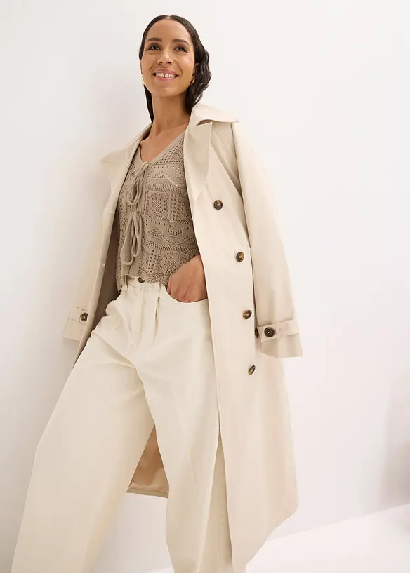 Gilet en maille ajour&eacute;e &agrave; nouer, bonprix