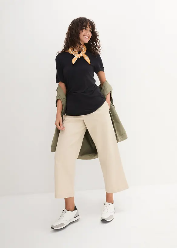 T-shirt long en viscose douce, bonprix