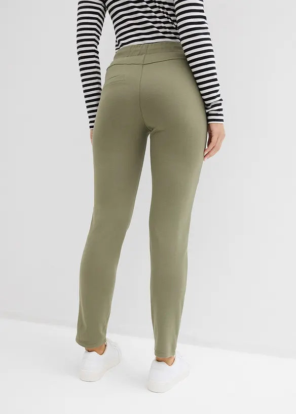 Pantalon &agrave; taille &eacute;lastiqu&eacute;e en Punto di Roma confortable, bonprix