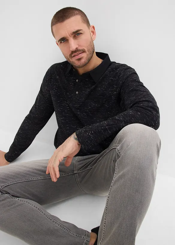 Polo manches longues 100% coton, bonprix