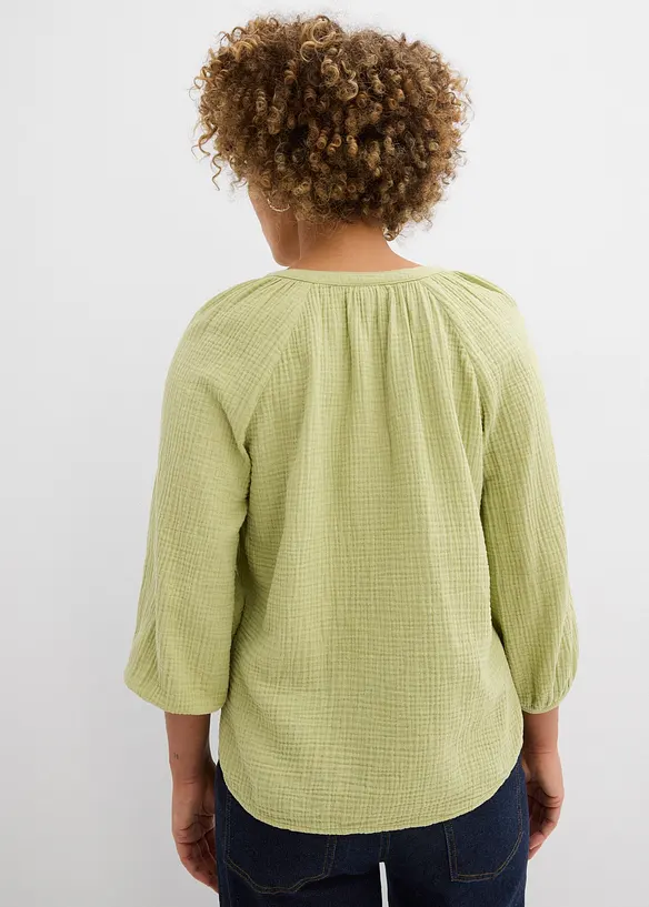 Blouse oversize en gaze de coton, bonprix