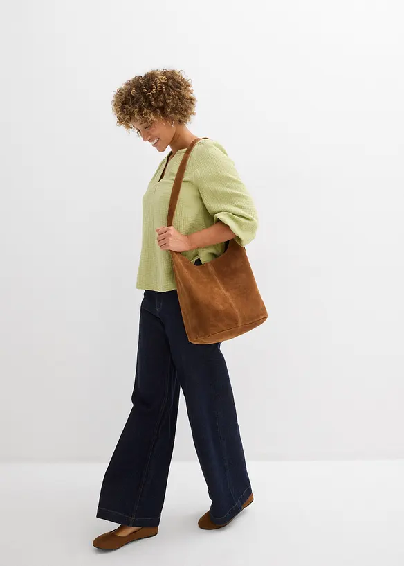 Blouse oversize en gaze de coton, bonprix