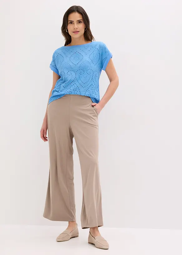 T-shirt &agrave; broderies anglaises, bonprix