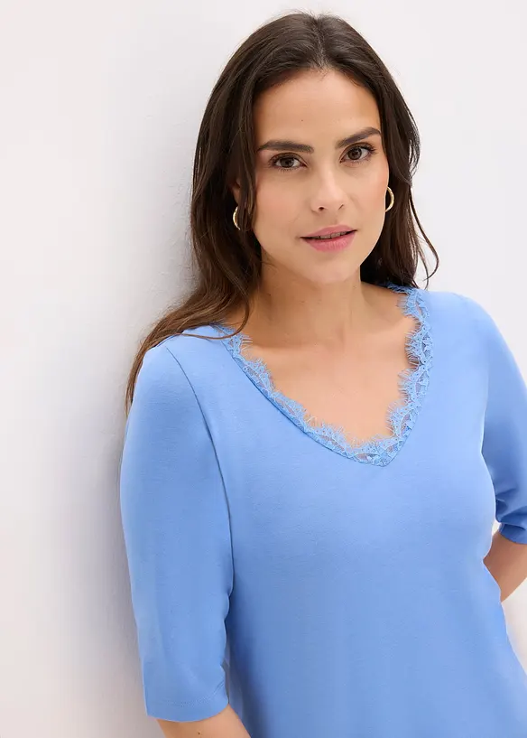 T-shirt &agrave; dentelle, bonprix