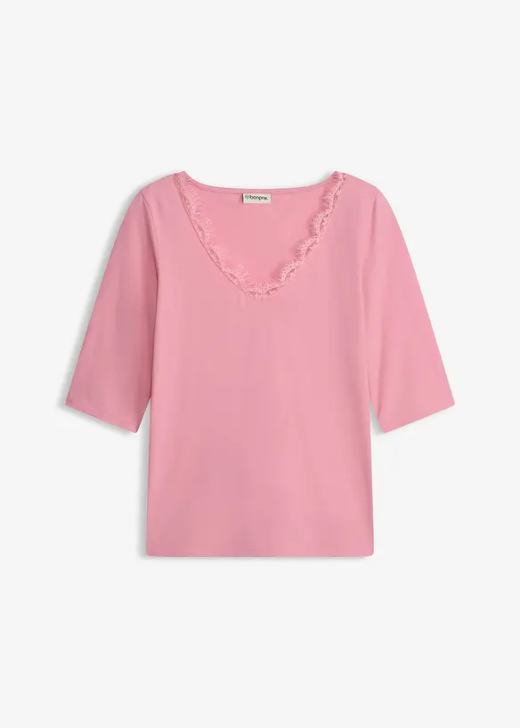 T-shirt &agrave; dentelle, bonprix