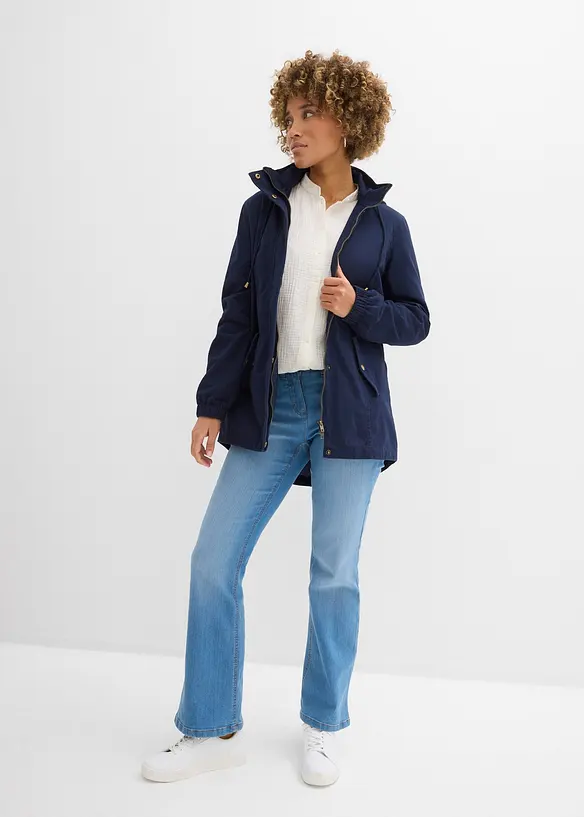 Parka de mi-saison en coton avec capuche imprim&eacute;e, bonprix