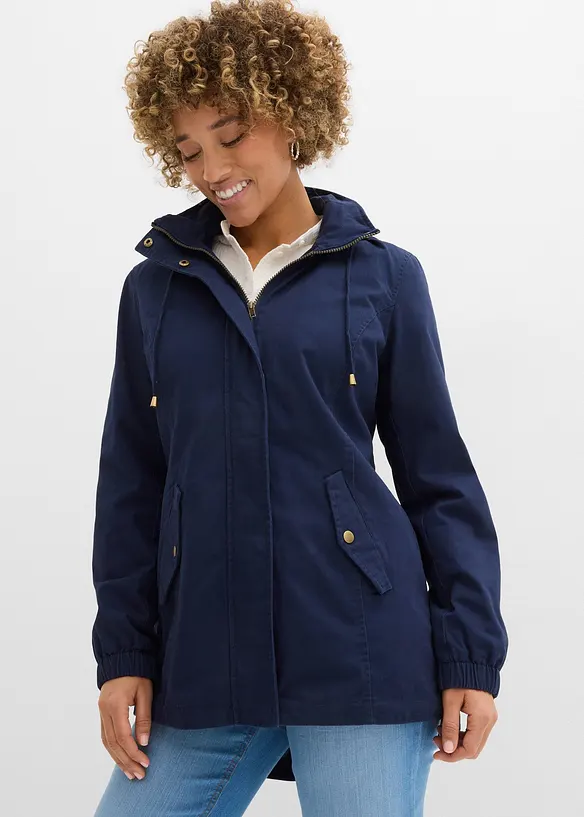 Parka de mi-saison en coton avec capuche imprim&eacute;e, bonprix