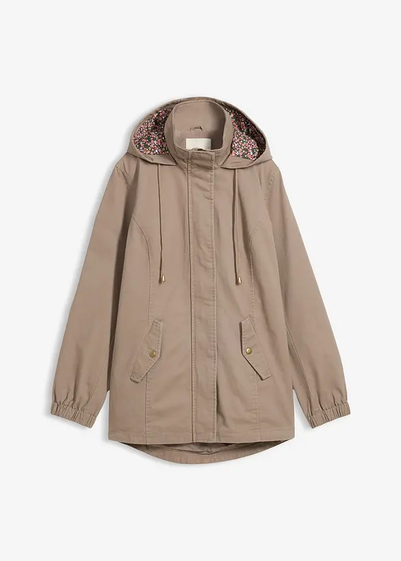 Parka de mi-saison en coton avec capuche imprim&eacute;e, bonprix