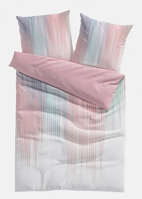 Parure de lit r&eacute;versible en coton m&eacute;lang&eacute;, bonprix