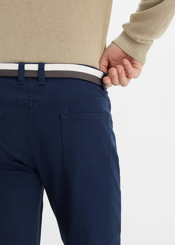 Pantalon extensible regular avec ceinture, droit, bonprix