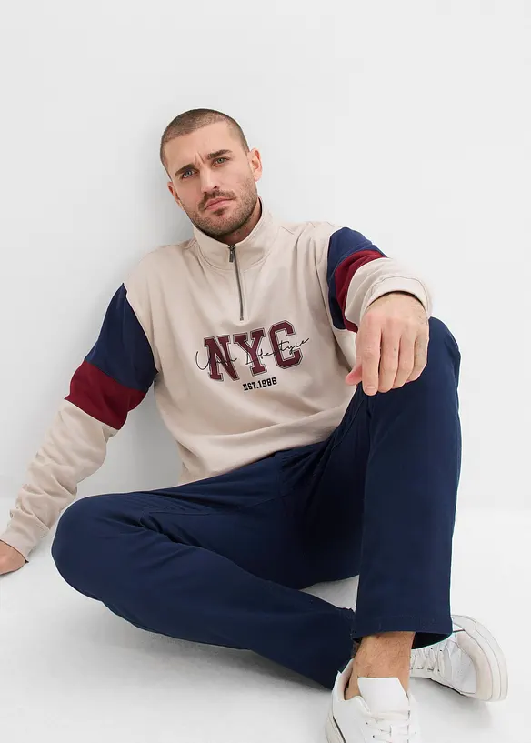 Pantalon extensible regular avec ceinture, droit, bonprix