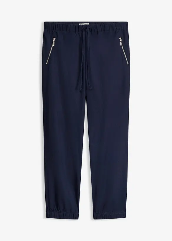Pantalon 7/8 l&eacute;ger en lin et coton, bonprix