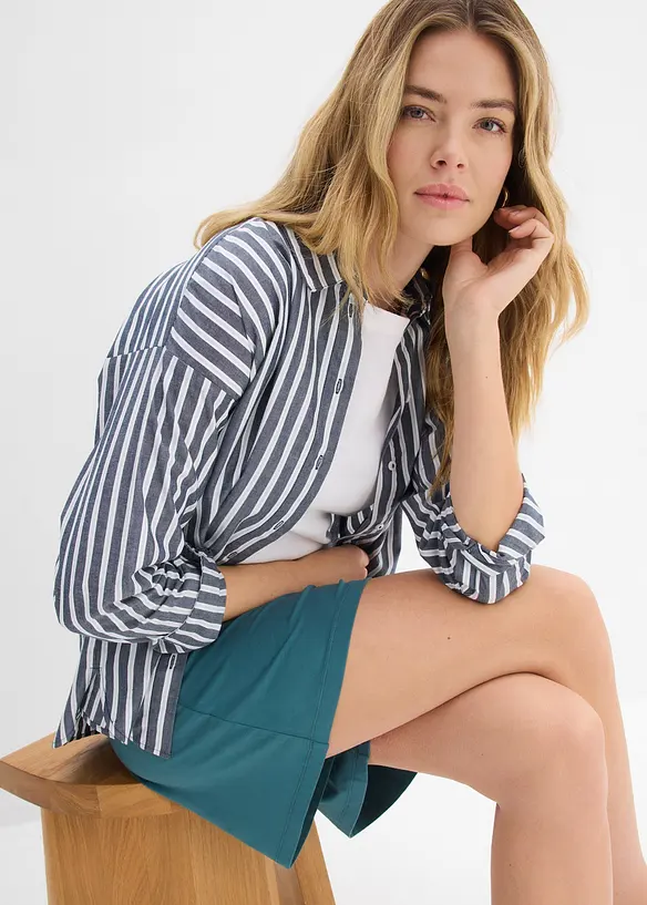 Short &agrave; taille &eacute;lastiqu&eacute;e en viscose douce et extensible, bonprix