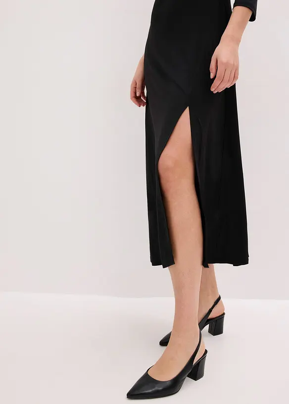 Robe midi drap&eacute;e &agrave; manches 3/4, bonprix