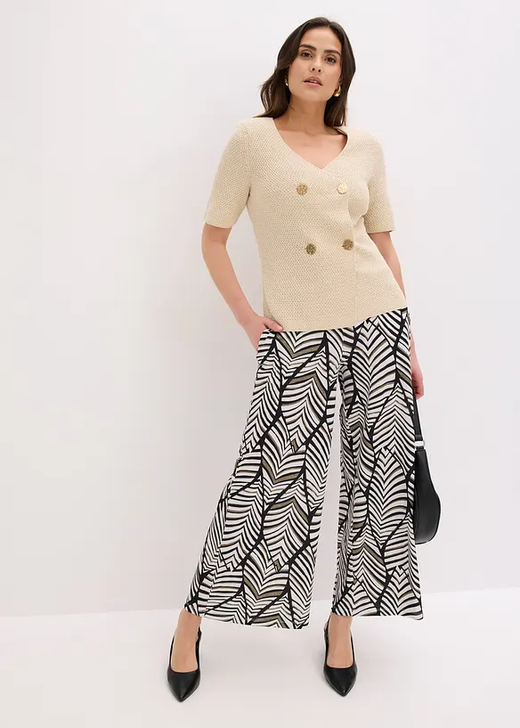 Pantalon large en jersey, bonprix