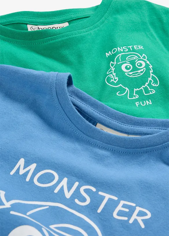 Lot de 2&nbsp;T-shirts 100% coton, bonprix