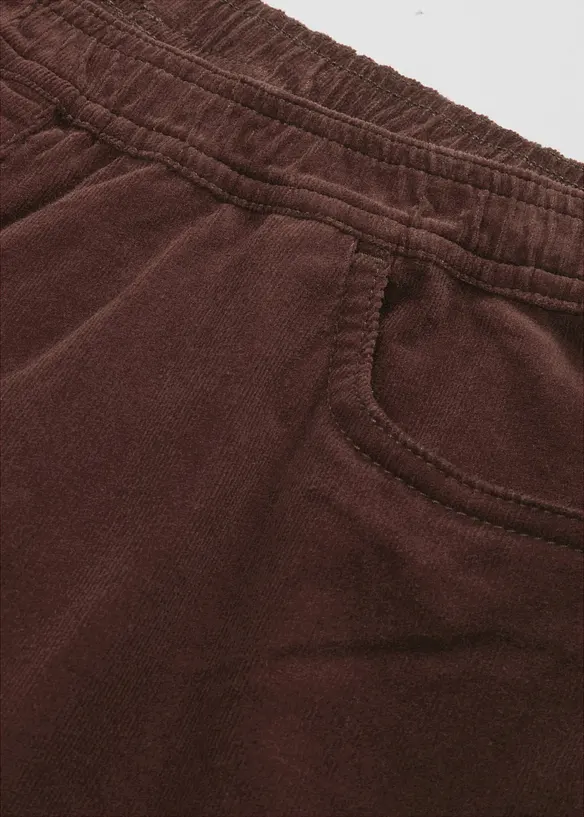 Pantalon large en velours c&ocirc;tel&eacute;, taille haute, bonprix