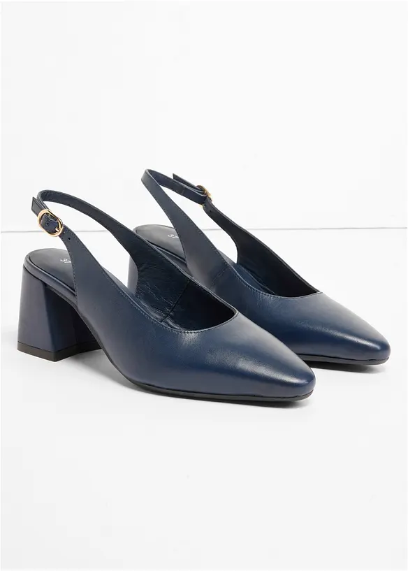 Escarpins slingback en cuir, bonprix