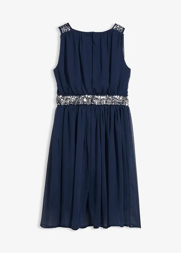 Robe en mousseline avec ceinture orn&eacute;e de sequins, bonprix