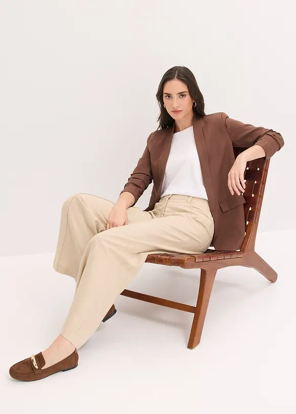 Blazer &agrave; manches fronc&eacute;es, bonprix