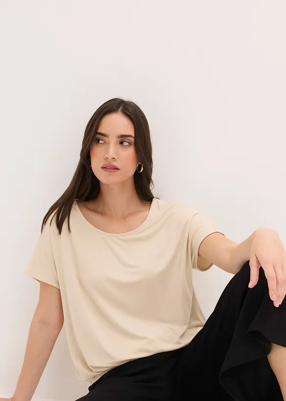 T-shirt doux en viscose extensible, bonprix