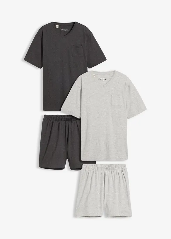 Lot de 2 pyjashorts (ens. 4&nbsp;pces), bonprix
