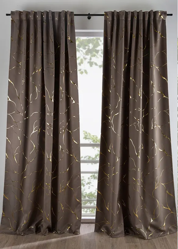 Rideau panneau obscurcissant &agrave; imprim&eacute; brillant (1 pce), bonprix