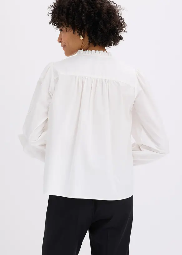 Tunique en coton &agrave; broderie ajour&eacute;e, bonprix