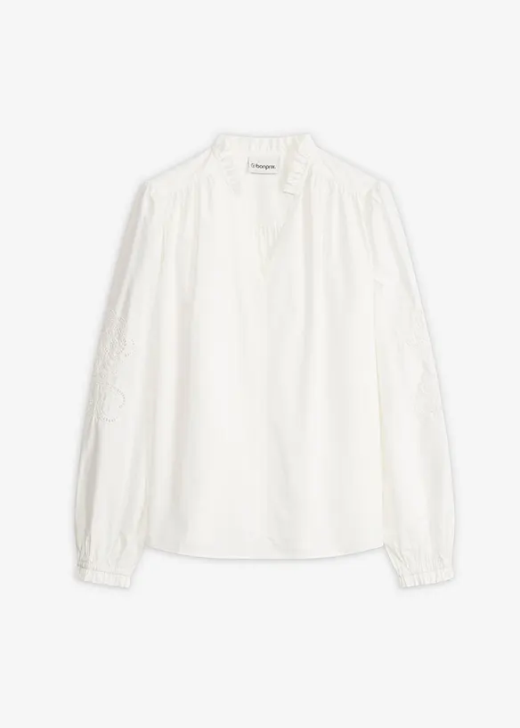 Tunique en coton &agrave; broderie ajour&eacute;e, bonprix