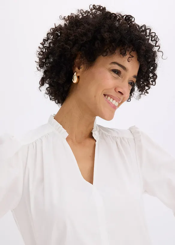 Tunique en coton &agrave; broderie ajour&eacute;e, bonprix