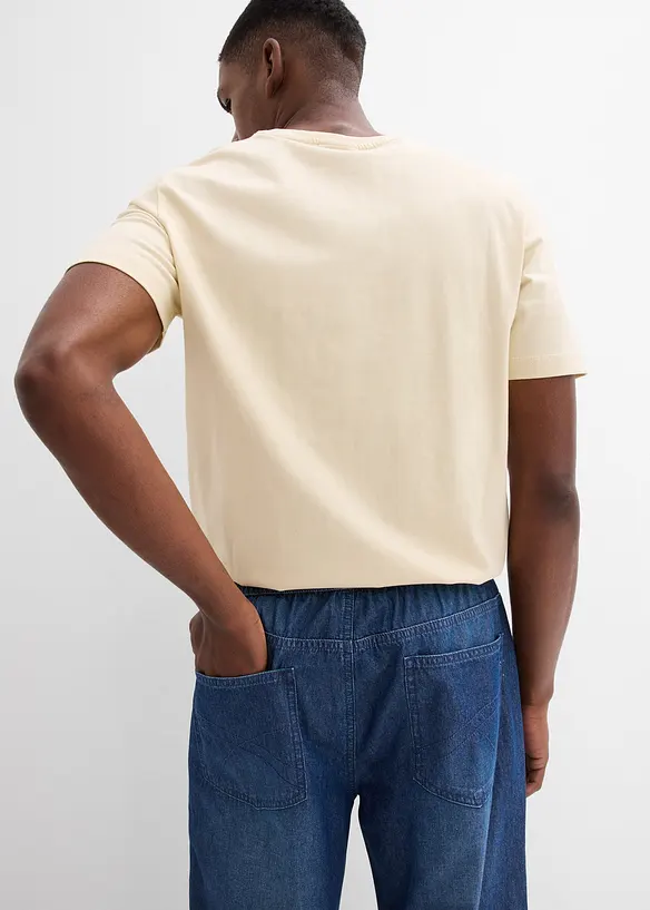 Lot de 2 jeans classiques &agrave; taille &eacute;lastiqu&eacute;e en denim estival, bonprix