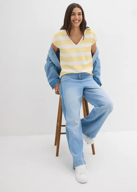 T-shirt ray&eacute; en maille, bonprix