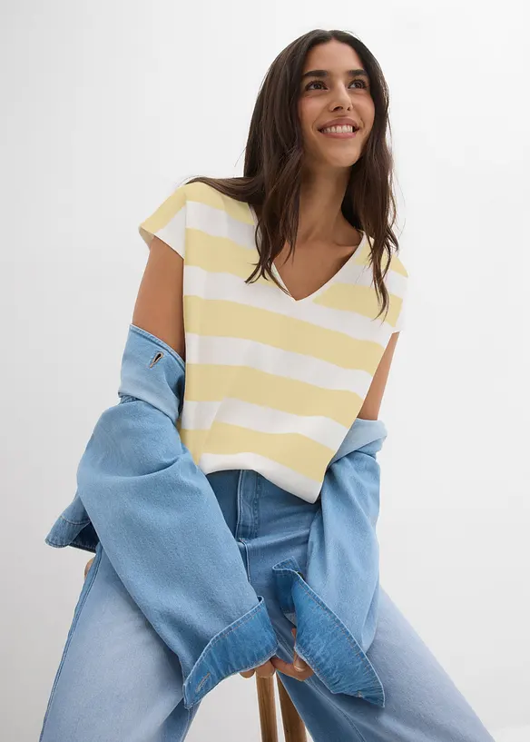 T-shirt ray&eacute; en maille, bonprix