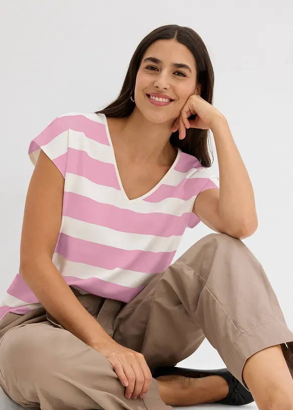 T-shirt ray&eacute; en maille, bonprix