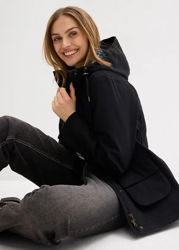 Veste d&eacute;perlante avec doublure &agrave; carreaux, bonprix