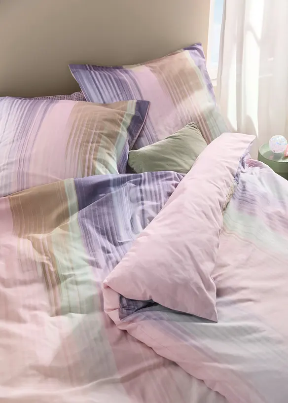 Parure de lit r&eacute;versible en coton m&eacute;lang&eacute;, bonprix