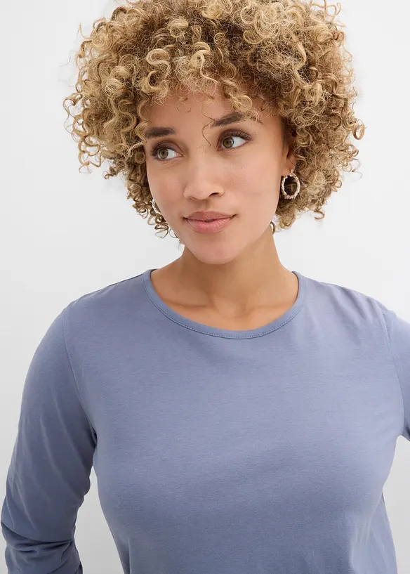 Lot de 2&nbsp;T-shirts manches longues 100% coton, bonprix