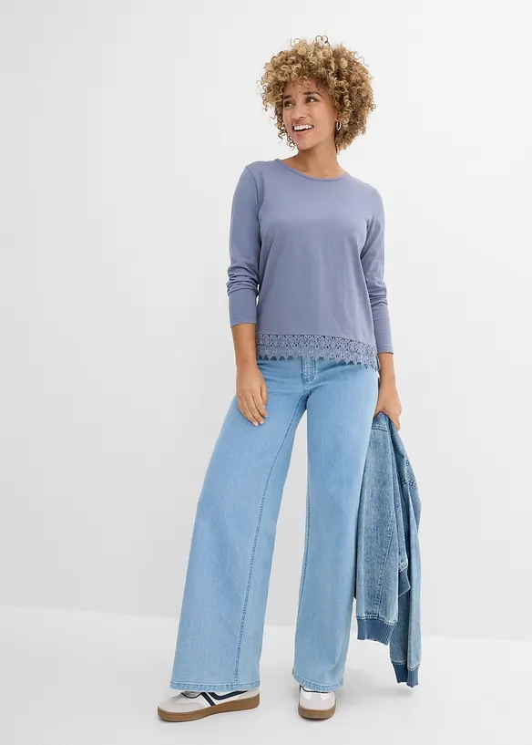 Lot de 2&nbsp;T-shirts manches longues 100% coton, bonprix