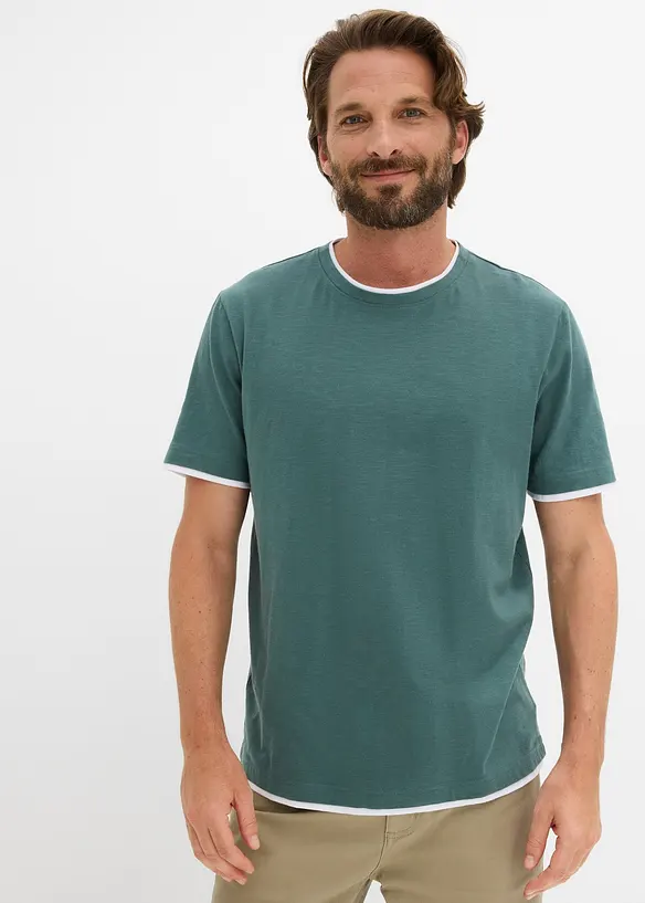 T-shirt aspect 2en1 en fil flamm&eacute;, bonprix