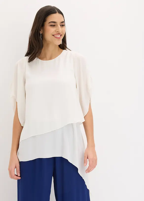 Blouse &agrave; pans, look superpos&eacute;, bonprix