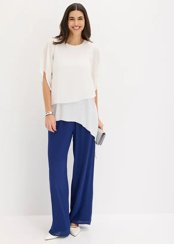 Blouse &agrave; pans, look superpos&eacute;, bonprix
