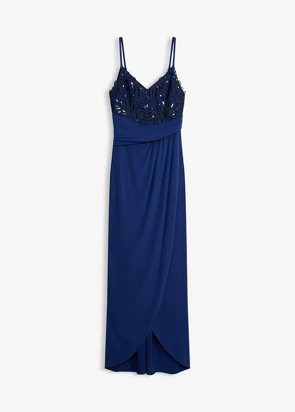 Robe de soir&eacute;e avec dentelle et sequins brod&eacute;s, bonprix