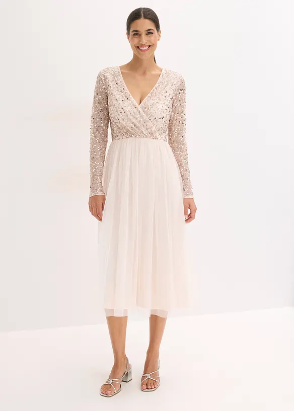 Robe de cocktail brod&eacute;e de sequins, bonprix