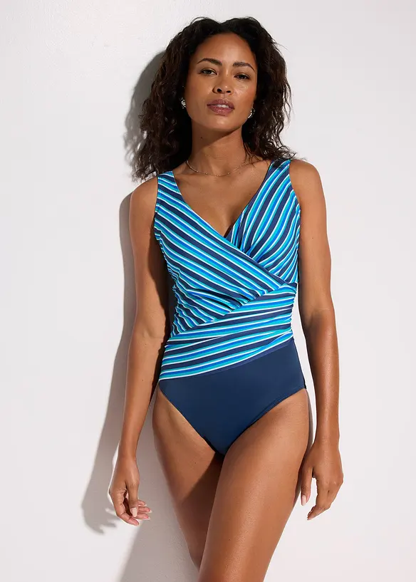 Maillot 1&nbsp;pi&egrave;ce sculptant effet crois&eacute;, maintien mod&eacute;r&eacute;, bonprix