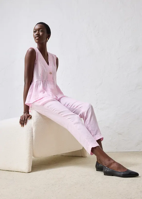 Pantalon 7/8, 100% lin, bonprix